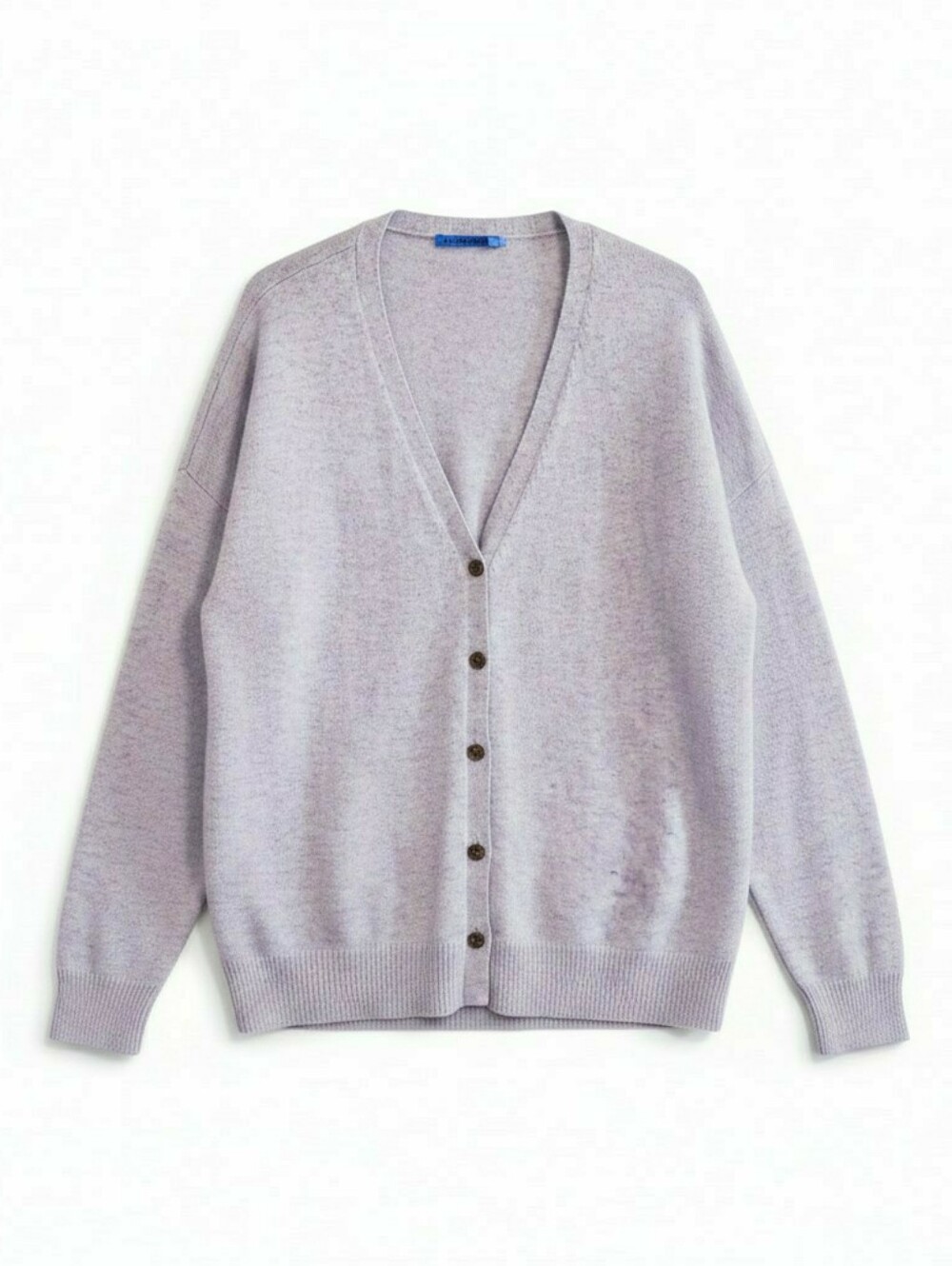 J.McLaughlin Classic Gray Button Front V-neck Cashmere Cardigan Sweater Size XL